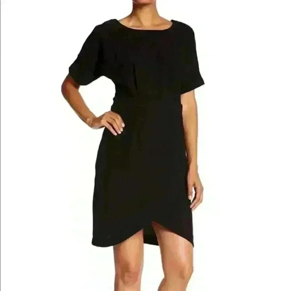 BOBEAU Solid Dolman Sleeve Faux Wrap Dress Size MP - Picture 4 of 15